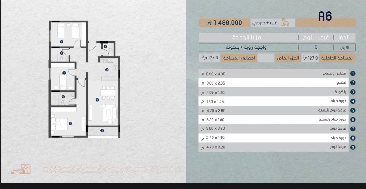 للبيع شقة مميزة بحي النرجس 🏡